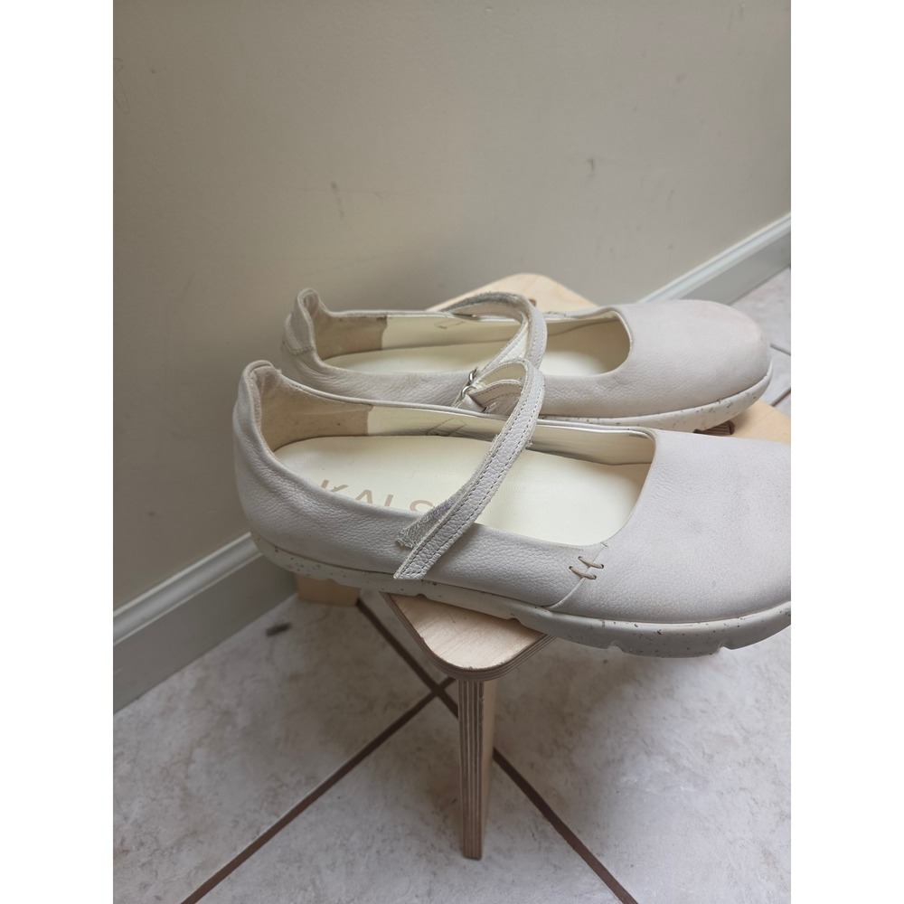 Kalso Dash Mary Jane Flats Chalk White Leather Barefoot Shoes Womens 8 Wide - Picture 2 of 8